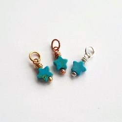 Tiny Turquoise Gemstone Star Charm ~ December Birthstone