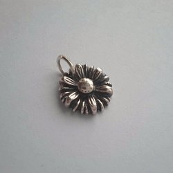 Oxidised Fine Silver Daisy Flower Charm ~ April Birth Flower ~ Handmade by The Tiny Tree Frog Jewellery