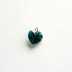 Emerald Green Crystal Heart Charm ~ Handmade by The Tiny Tree Frog Jewellery